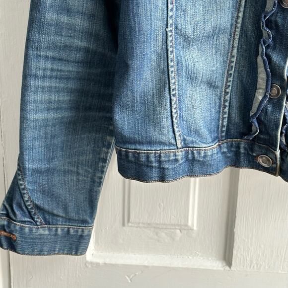 Garnet Hill Ruffled-Trimmed Denim Jacket - Picture 4 of 8